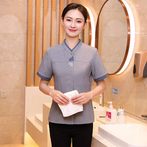 拼三角酒店保洁工作服女款H19-拼三角保洁女款