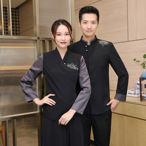 蝴蝶花长袖服务员工作服H02-L013