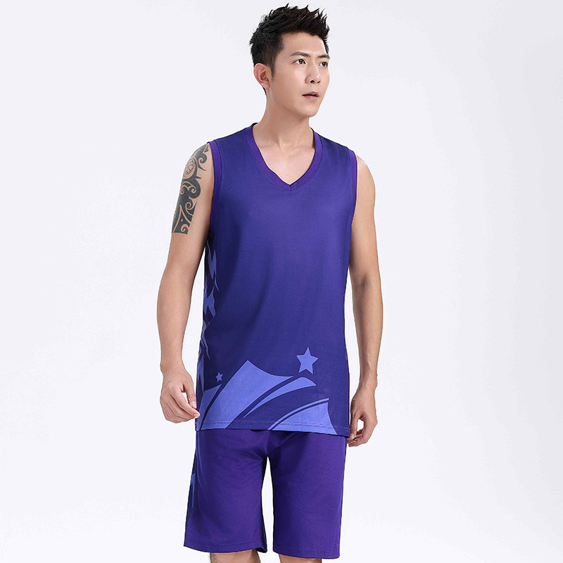 纯色印花速干运动篮球服套装GY6-8452图4