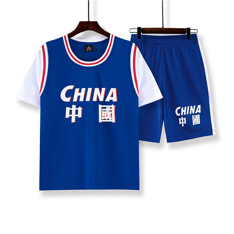 透气舒适印花儿童篮球服套装GB12-B38童装图2