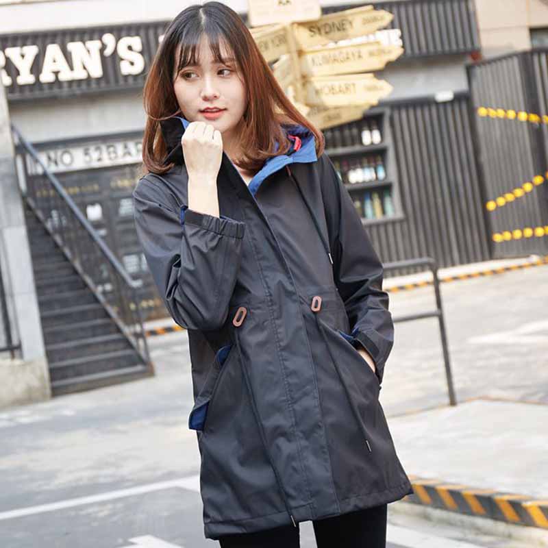 户外连帽长袖中长款风衣Z06-1918图2