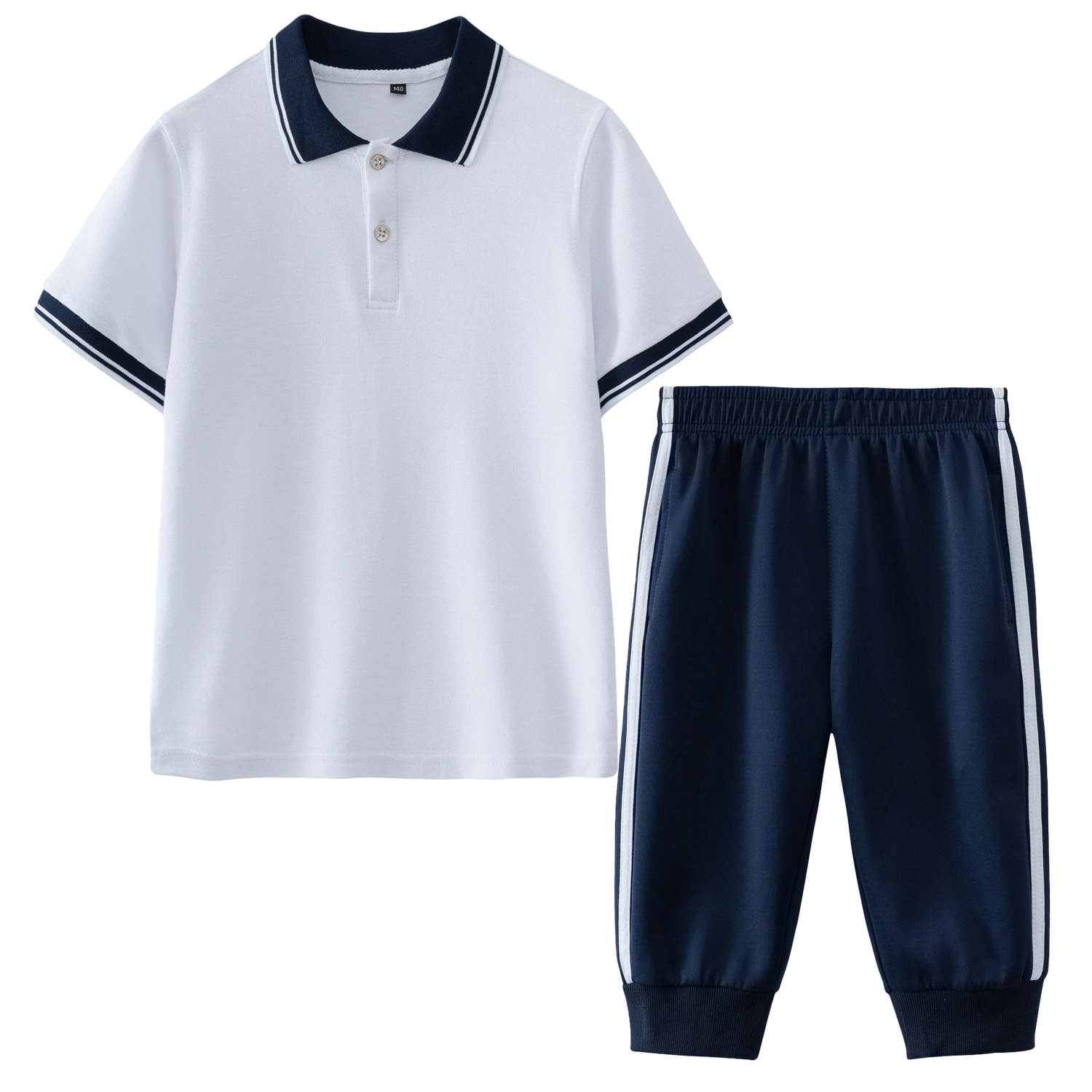 小中学生学院风运动春秋季校服套装KA-622-1618短袖中裤套装图3