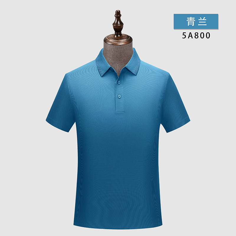 180g锦氨无缝纯色短袖翻领polo衫W02-5A800图8