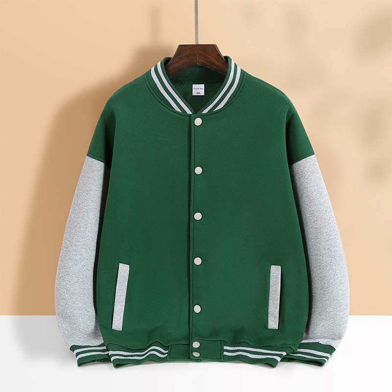 海岛绒纯棉拼色大落肩厚款纽扣棒球服H09-8388图7