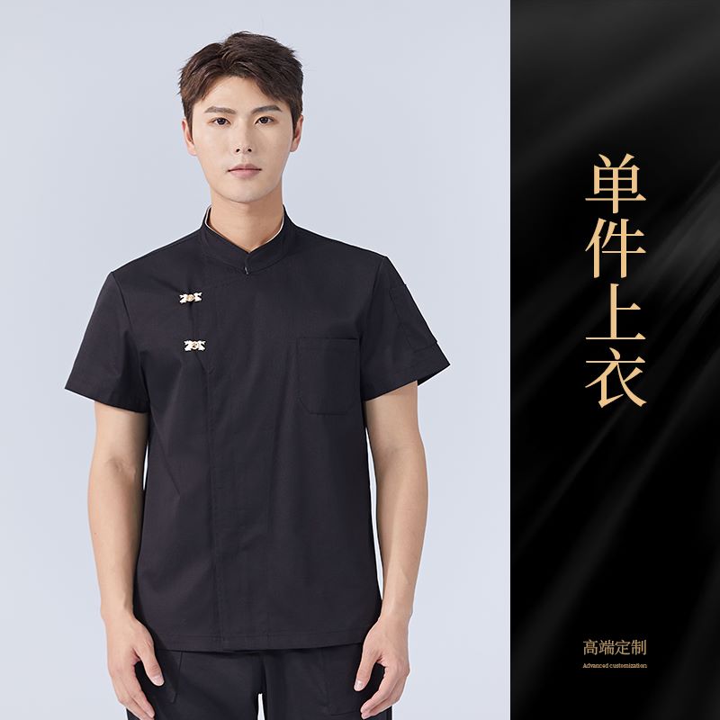 涤棉餐厅酒店短袖厨师服上衣H15-HX301图2