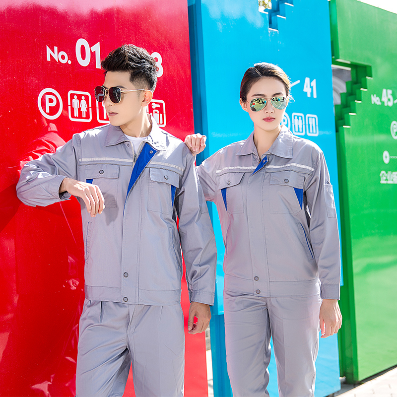 全工艺涤棉细斜纹春夏双反长袖套装工作服H06-6605图4