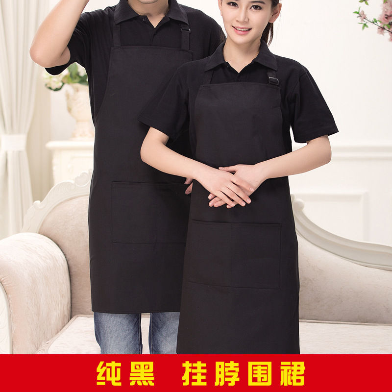格子条纹花纹餐厅厨房挂脖系带围裙B05-05231图2