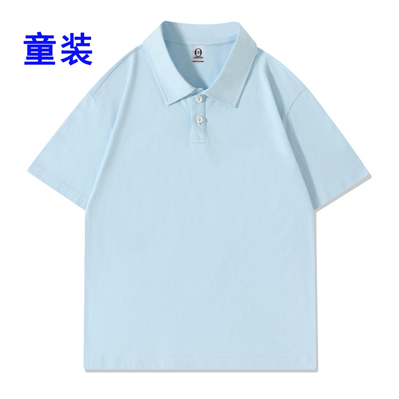 200g26支精梳棉落肩翻领短袖polo衫GJ23-M020童款图2