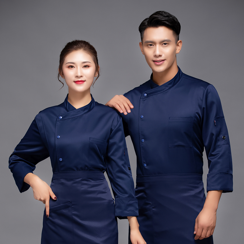 纯色单排餐厅长袖厨师服上衣H12-L029图3