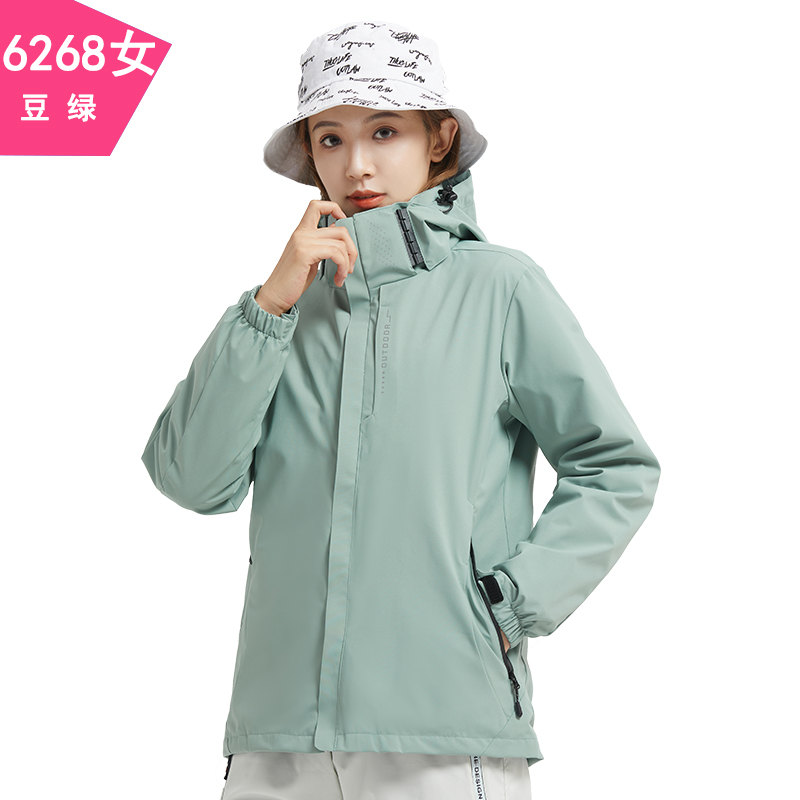 户外可拆卸珊瑚绒内胆三合一冲锋衣女款Z33-6268图8