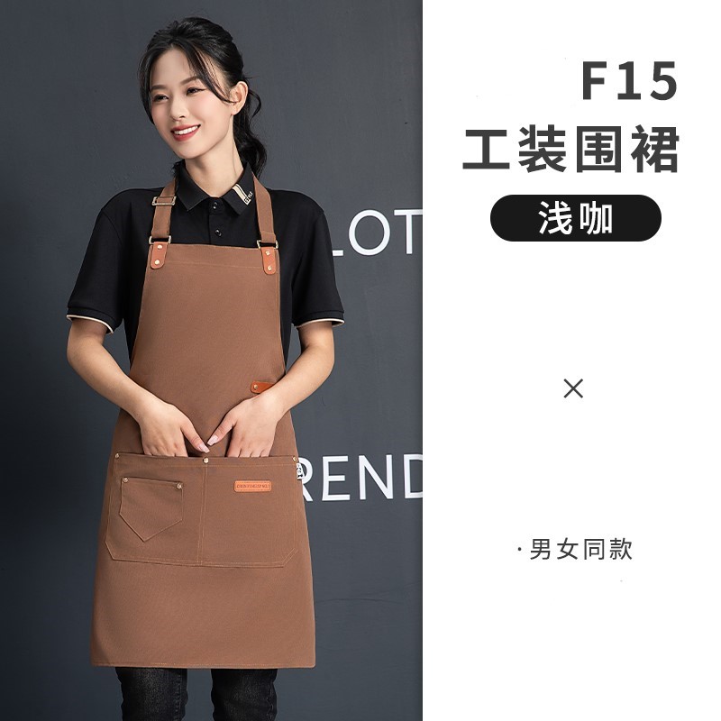 可调节挂脖防水帆布围裙U01-F15图6