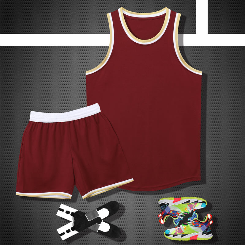 松紧弹力涤纶运动篮球服套装YA-8603图3