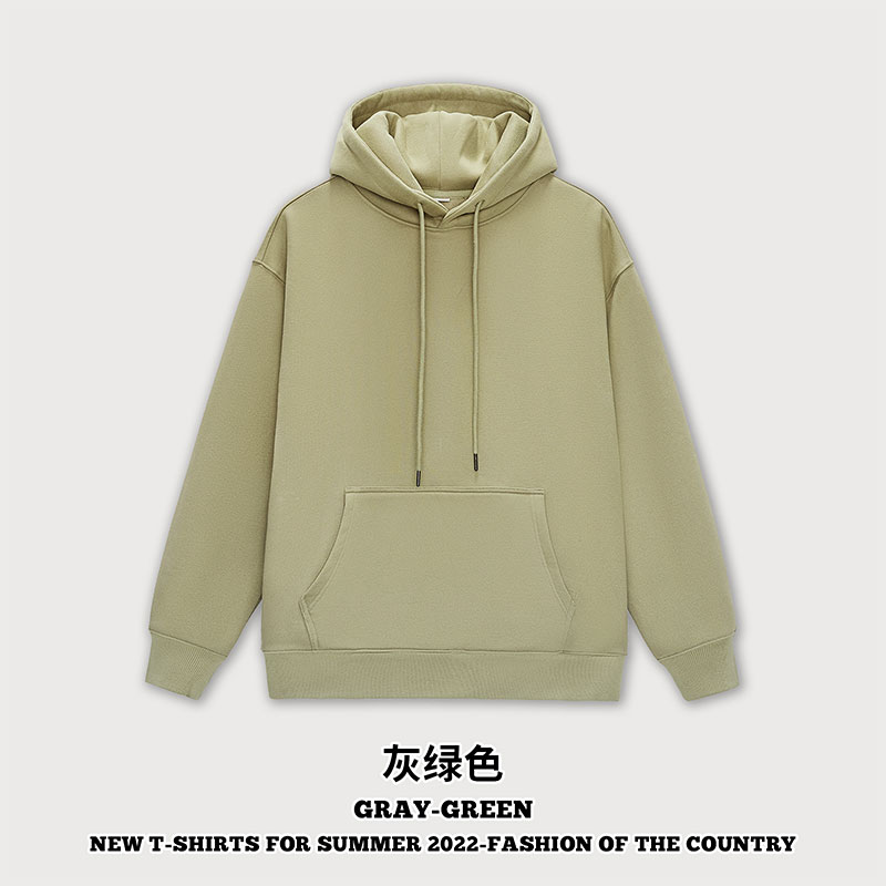 350g潮牌情侣款加厚加绒纯色连帽卫衣G24-M8301图3