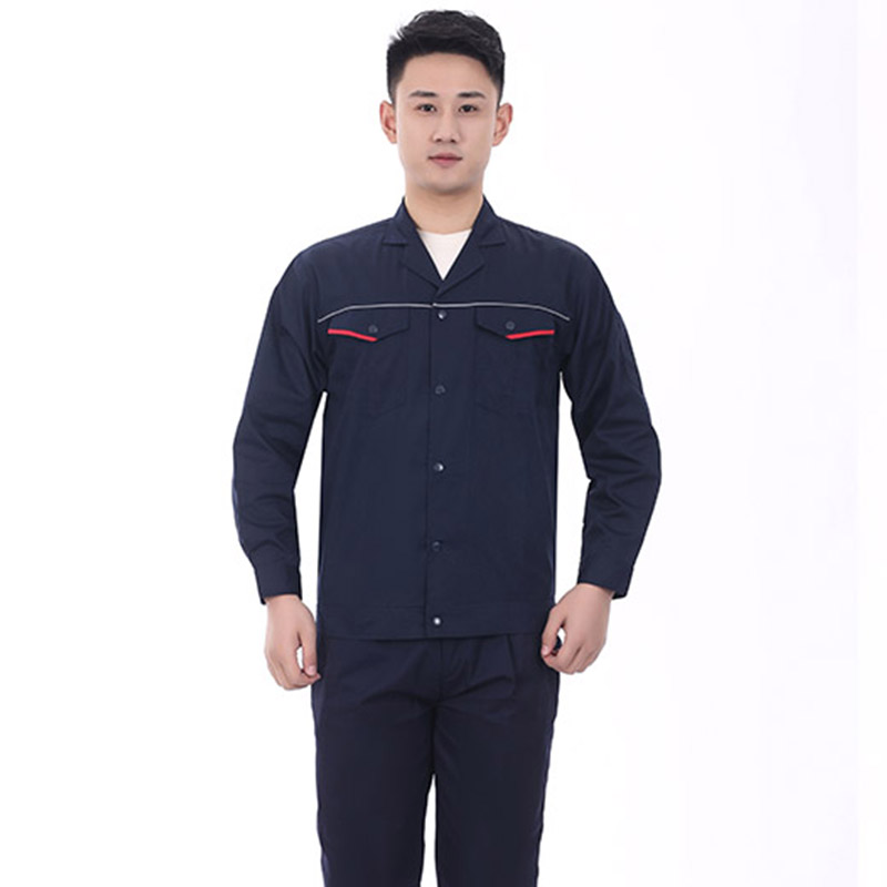 挺拔有型CVC弹力细斜纹长袖翻领工作服套装J02-6605图2