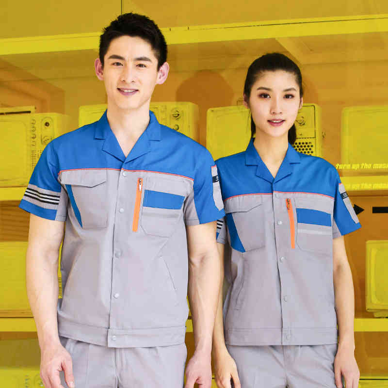 耐磨耐穿夏季翻领工作服套装B04-XD2201图2