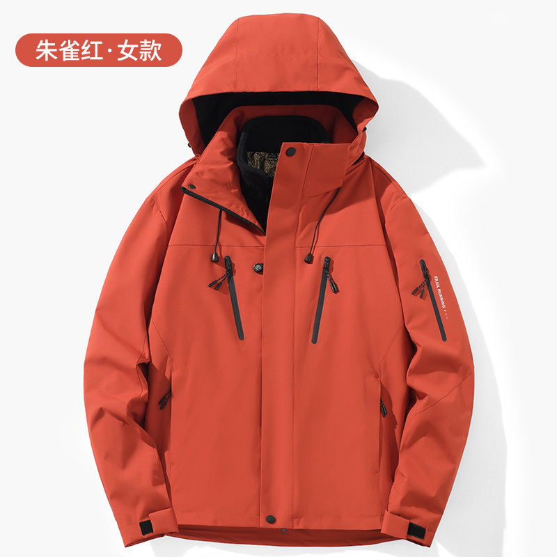 户外加绒三合一冲锋衣女款KM2-25592图3