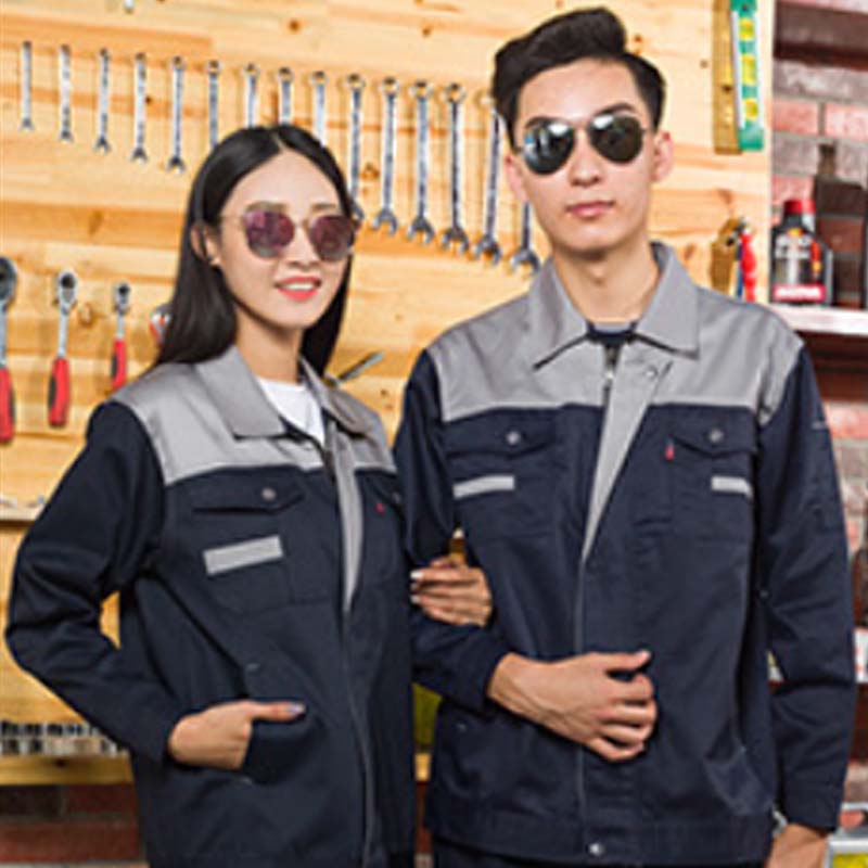 春秋工程撞色长袖工装服上衣B14-P14上衣图3