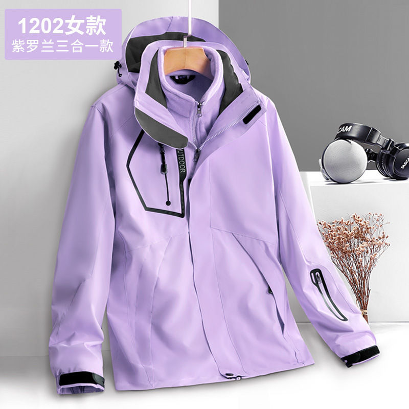防风三合一两件套冲锋衣可拆卸摇粒绒内胆KC4-DRj1202女款图3