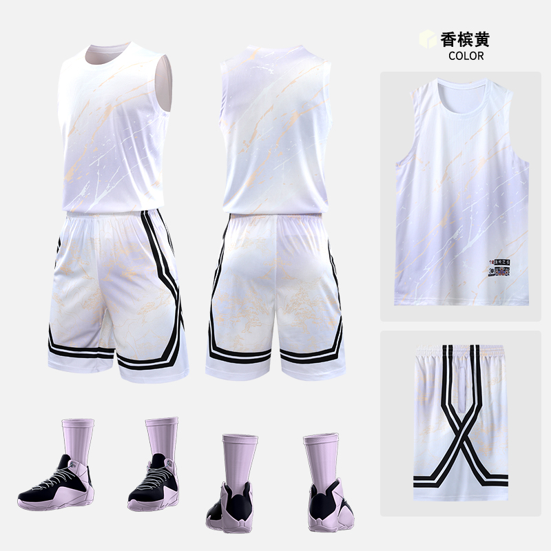 扎染裂纹圆领户外运动篮球服套装210-B211儿童图2
