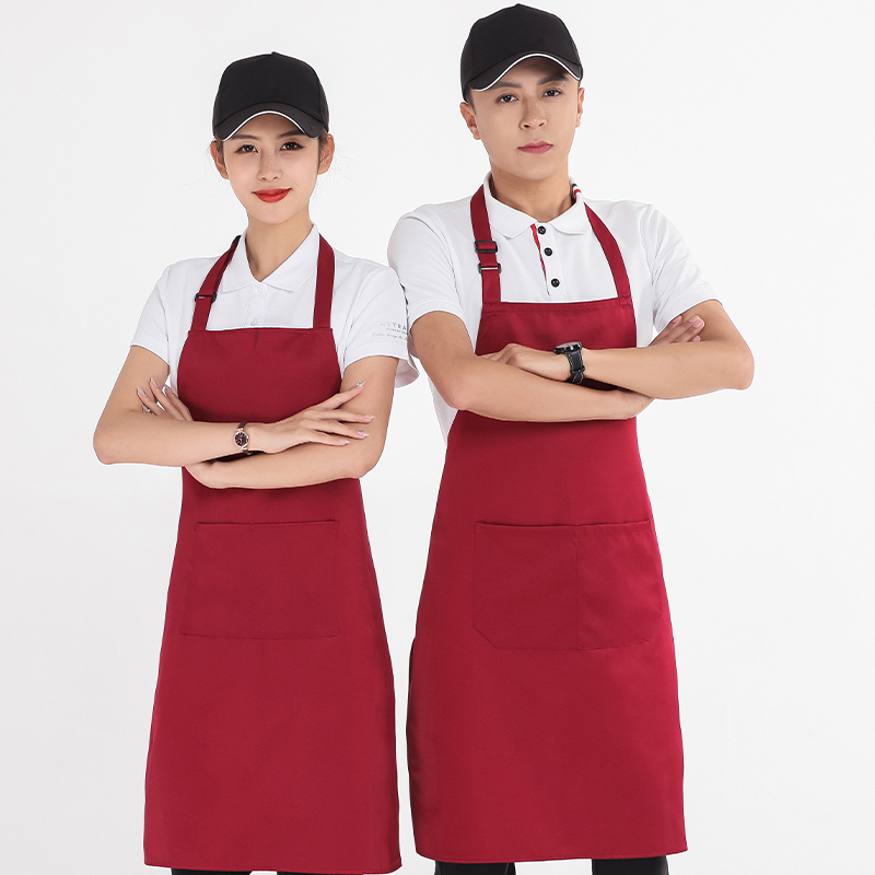 工装呢挂脖围裙U01-178图3