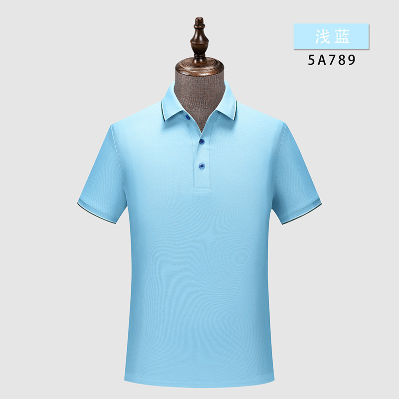 225g珠花拉架间色短袖翻领polo衫W02-5A789图2