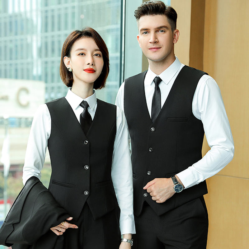 商务职业装哔叽面料女款马甲DZ1-哔叽马甲女图2