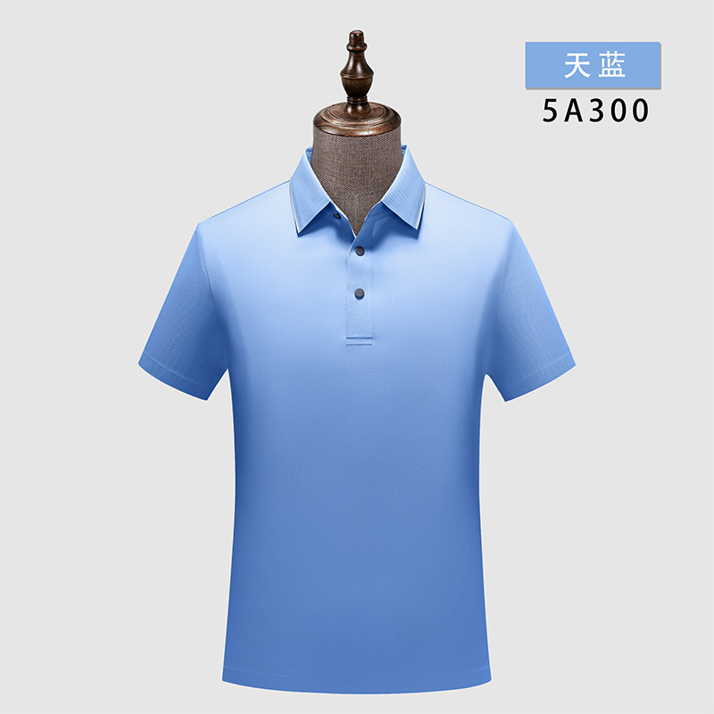 180g锦氨无缝纯色短袖翻领polo衫W02-5A300图4