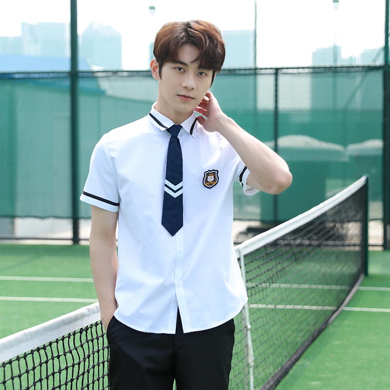 初中高中生衬衫短袖毕业班服水手服套装H18-2023-8图3