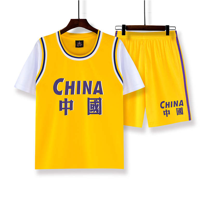 透气舒适印花儿童篮球服套装GB12-B38童装图3
