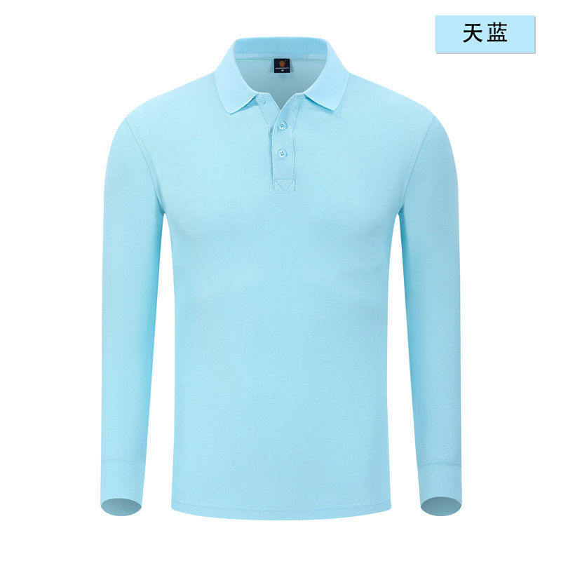 210g精梳纯棉双珠纯色长袖POLO衫H16-508图3