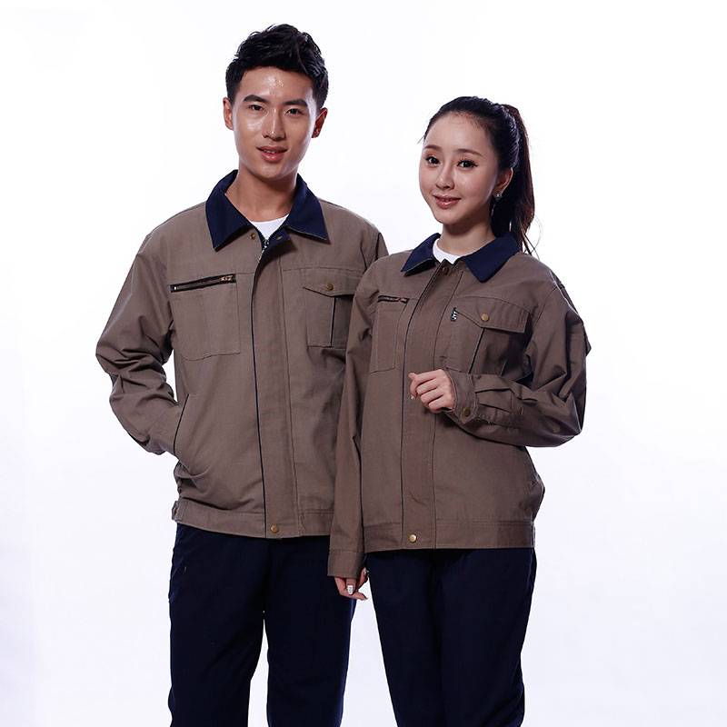 棉毛酵洗帆布春秋长袖工作服上衣J02-8801上衣图9