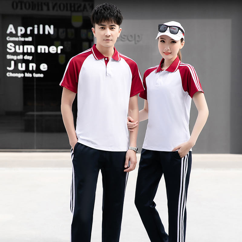翻领短袖运动校服套装KI2-579上衣图3
