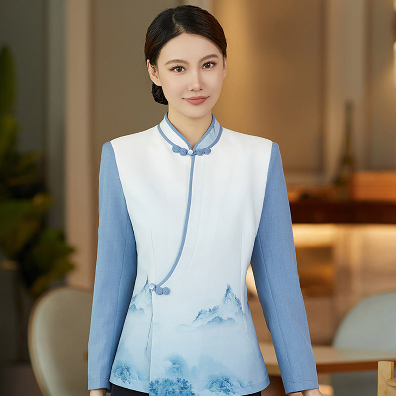 烟波款服务员长袖工作服上衣H02-23306图2