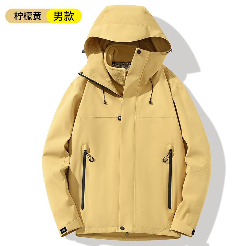 全热封加绒三合一冲锋衣男款KM2-25591图8