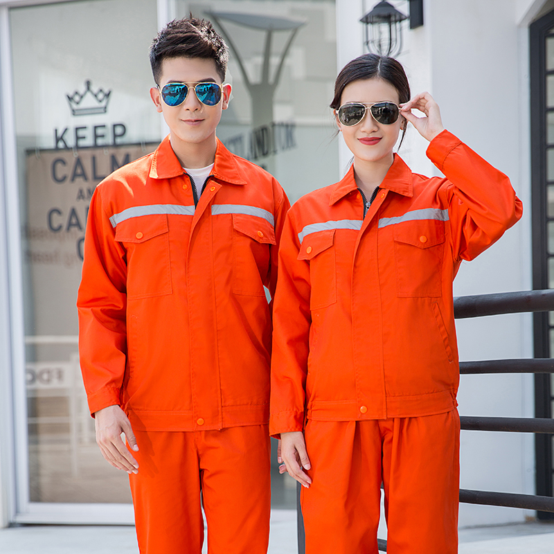 全工艺涤棉厚纱卡反光条工装上衣HBY-T3501-T3505上衣图4