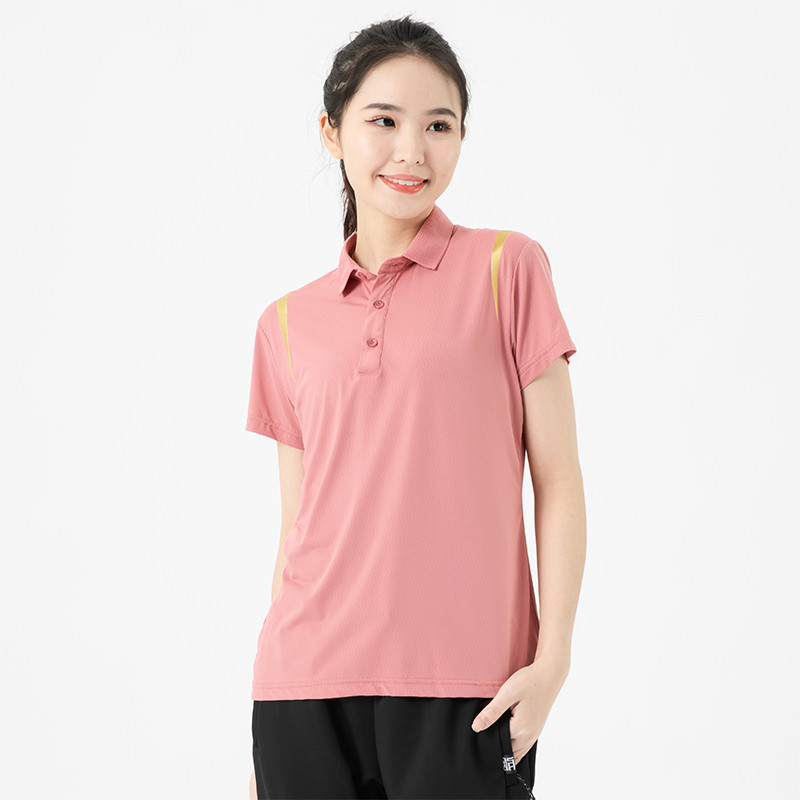 透气冰丝弹力翻领短袖POLO衫KF2-9206女款图4