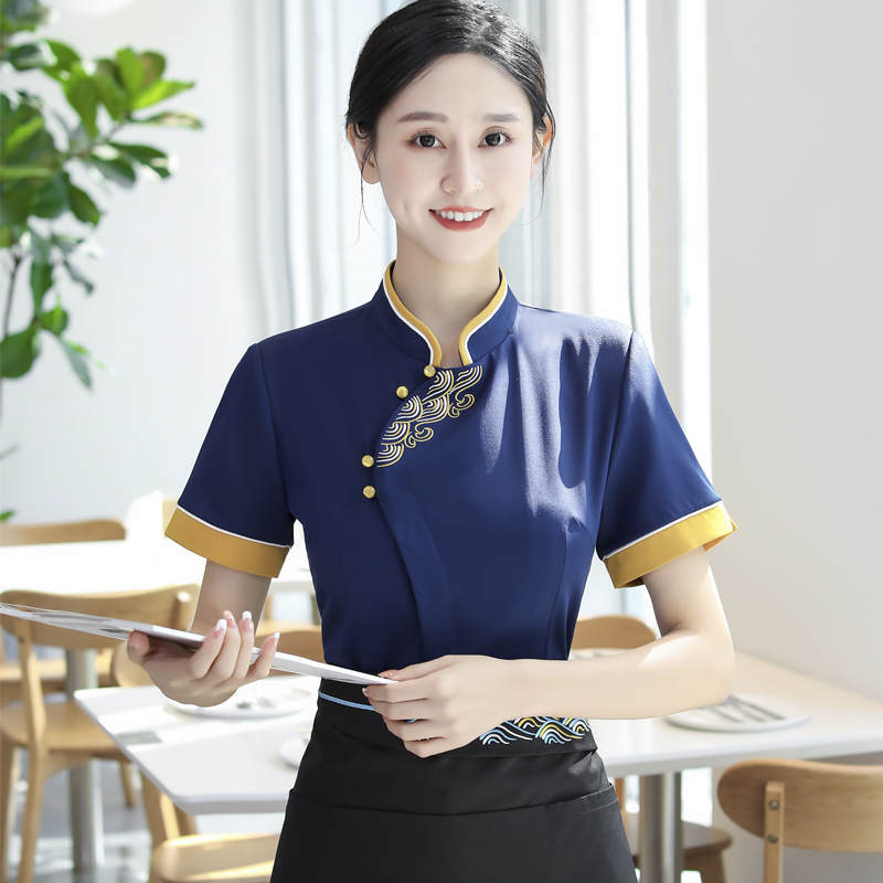 水波纹短袖厨师服上衣HD3-21-C042 短袖图5