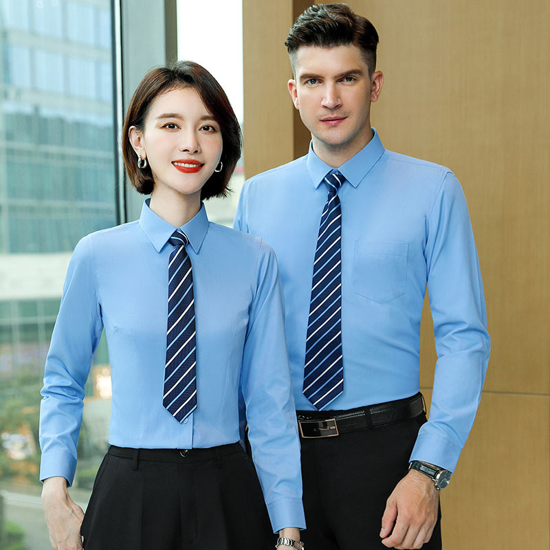 修身通勤粗斜纹女款长袖衬衫DZ1-8701长袖衬衫女图2