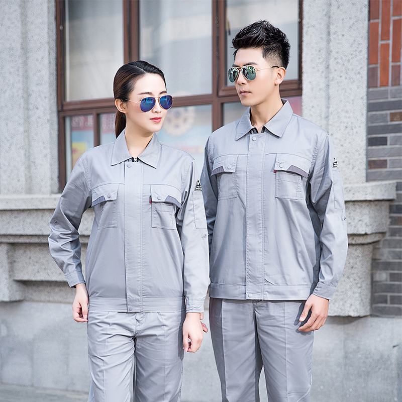 155g涤棉细斜纹春夏防静电长袖套装工作服H06-6611图3