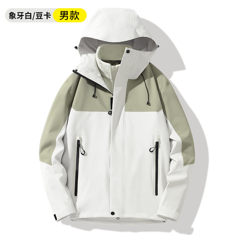 全热封加绒三合一冲锋衣男款KM2-25591图7