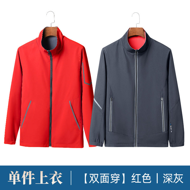全涤150D全消光高弹双面穿夹克工作服H06-7001图3