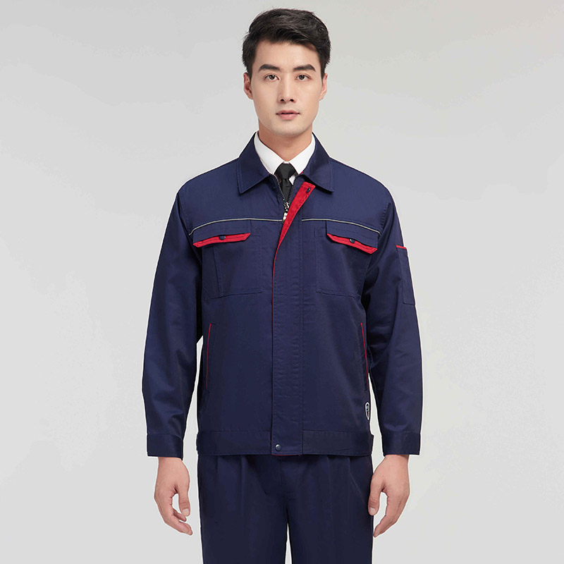 涤棉纱卡拼色工作服套装102-2031图5