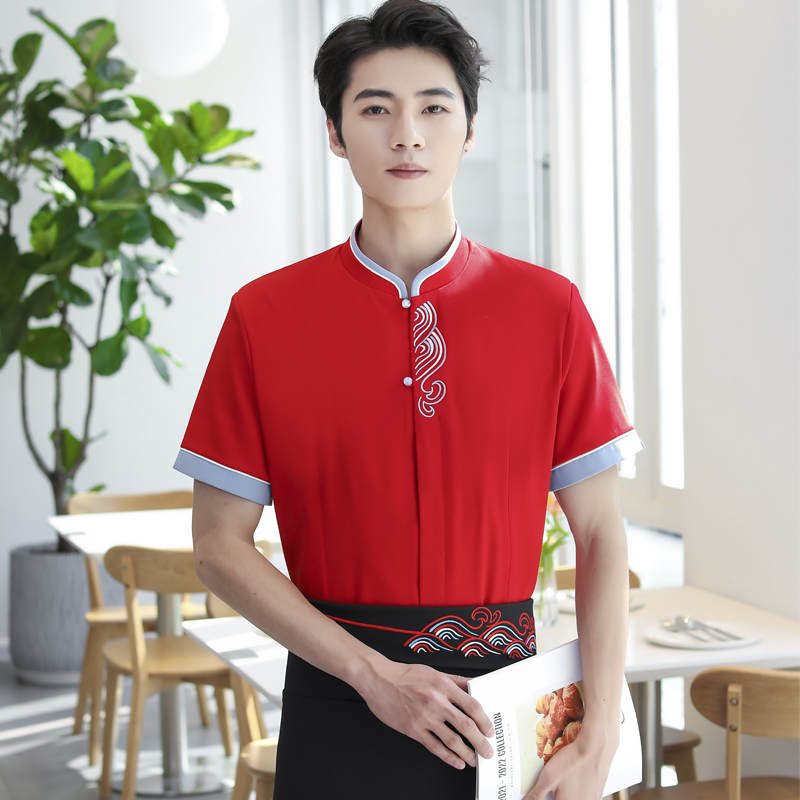 水波纹短袖厨师服上衣HD3-21-C042 短袖图2