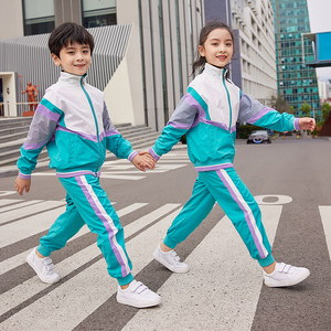 运动休闲风中小学生教师班服两件套894-2182