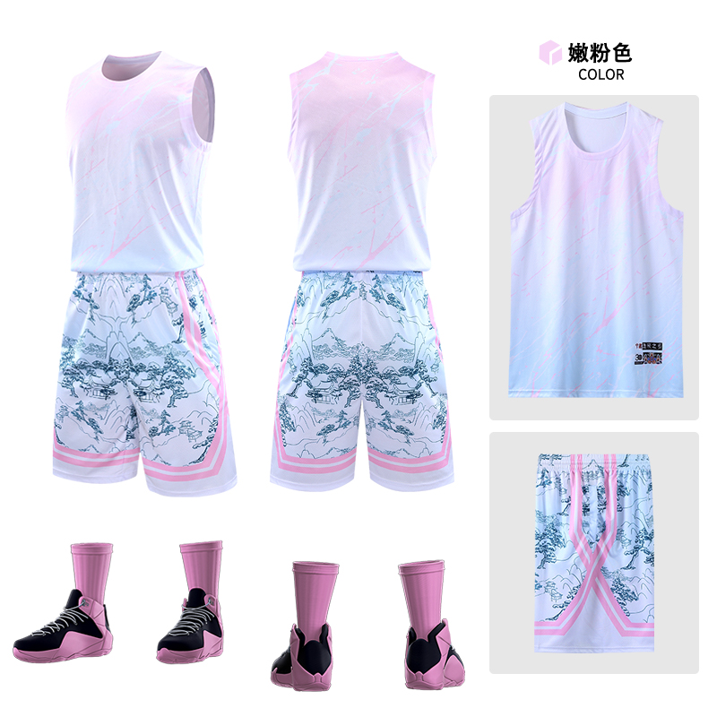 扎染裂纹圆领户外运动篮球服套装210-B211儿童图6