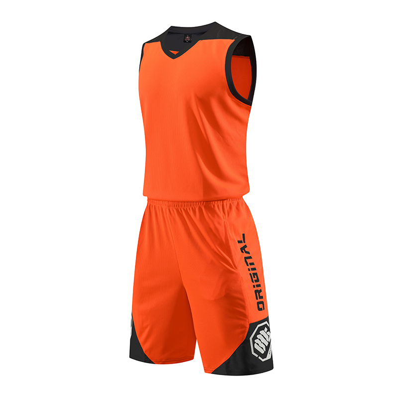 印花拼色速干篮球服套装GLT-2019图3
