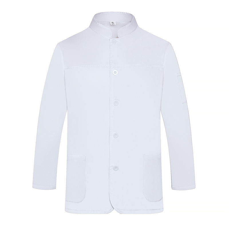 酒店餐饮耐磨透气长袖厨师服H12-L080贴兜图3