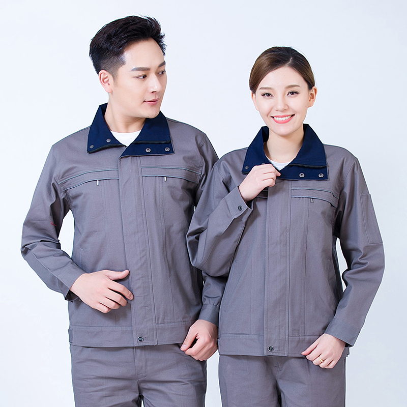 全工艺全棉厚纱卡反光沿立领工作服工装套装HBY-C8901-C8902套装图3
