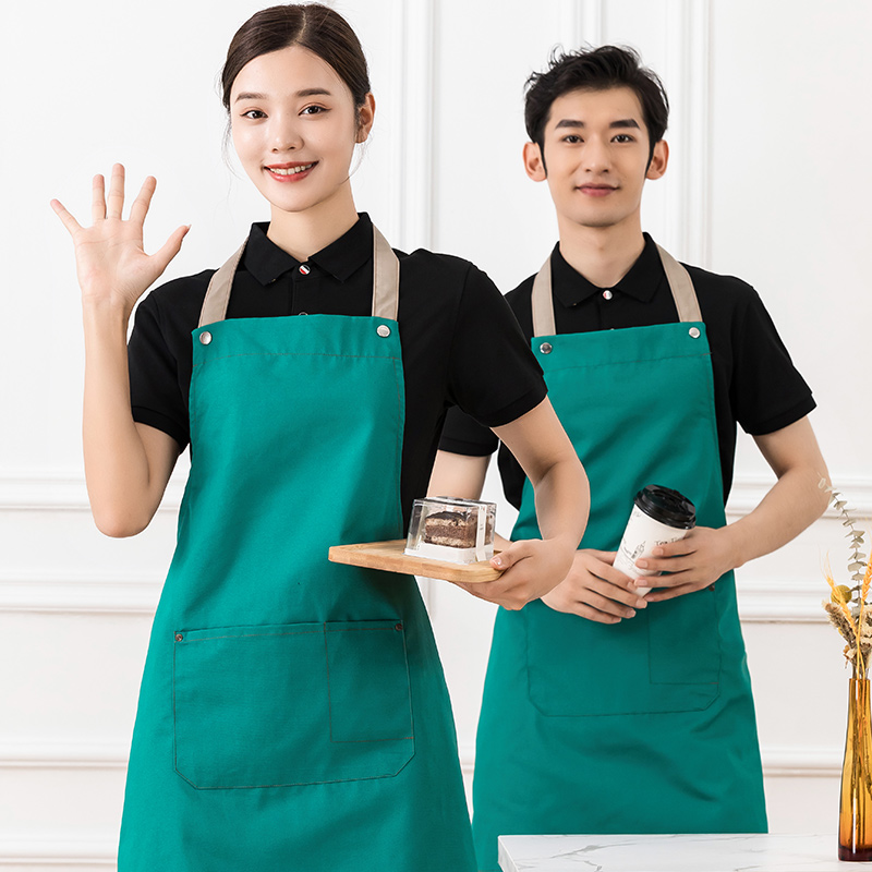 厨房围裙帆布挂脖围裙通款H01-221图8