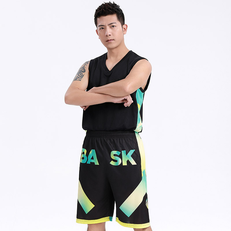 侧面印花字母篮球服套装成人款GY6-8450图2